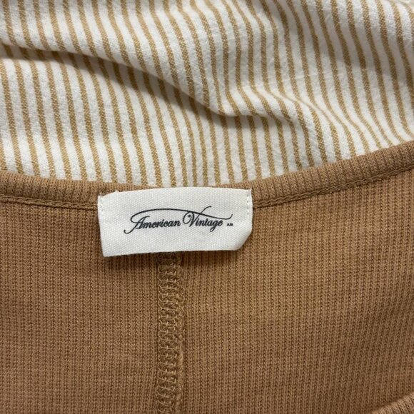 American Vintage Ketown Long Sleeve Knit Tee in Praline - Picture 4 of 5